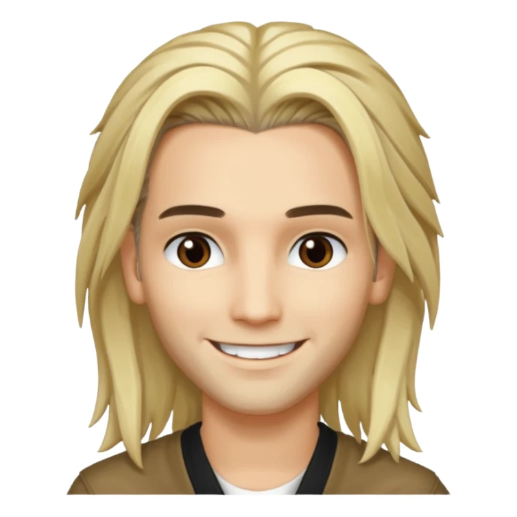 Bill Kaulitz with blonde long hair, brown eyes sticker