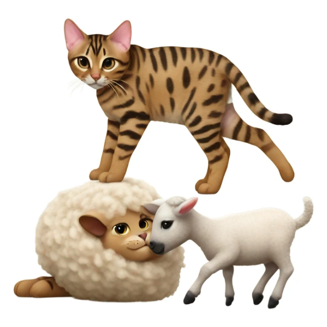 Bengal with lamb sticker