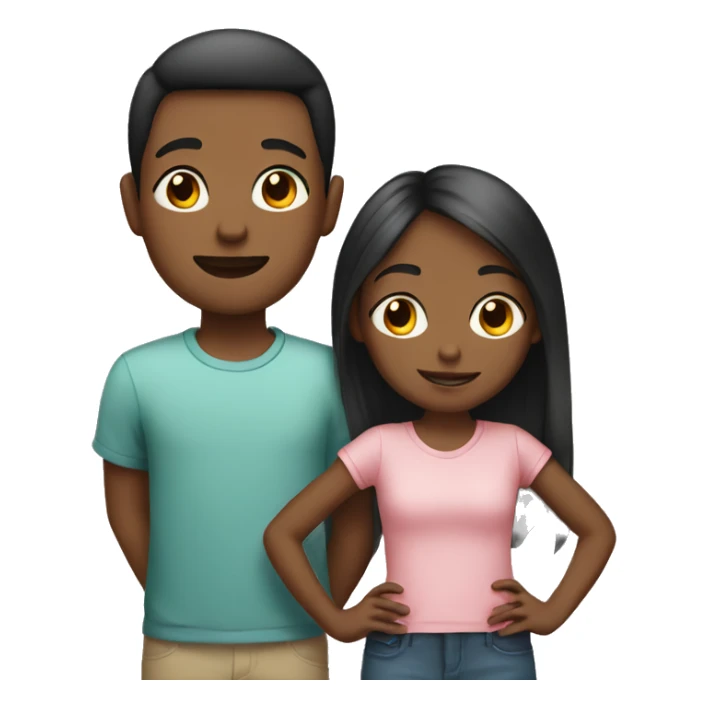 boy and girl together at home sticker