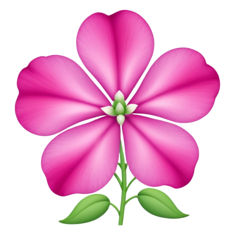 sweetpea flower, pink with dotted center, emoji style sticker