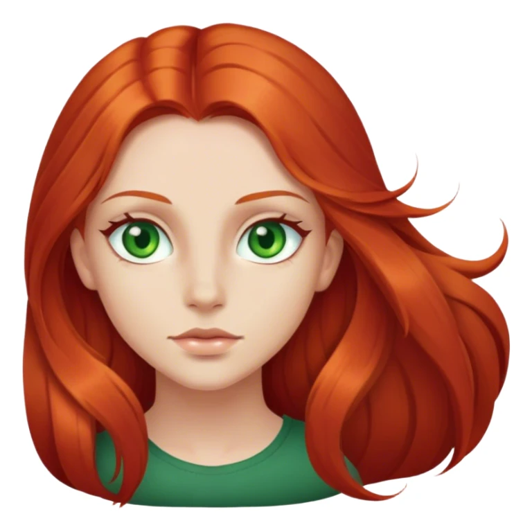 Girl with long red hair and green eyes  sticker