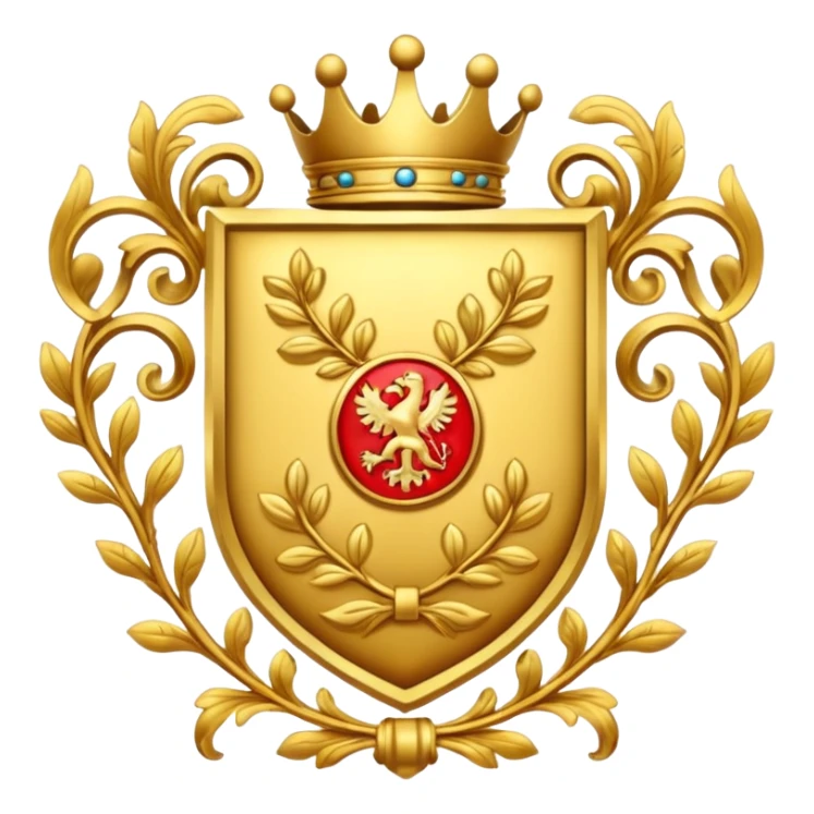 gold coat of arms sticker
