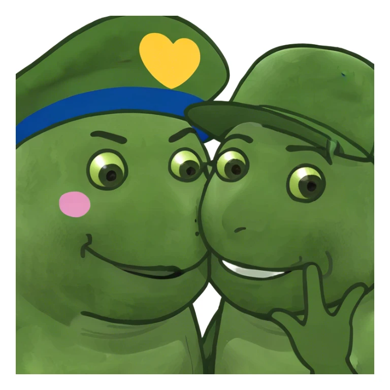 Emoji dando beijo na bochecha do outro sticker