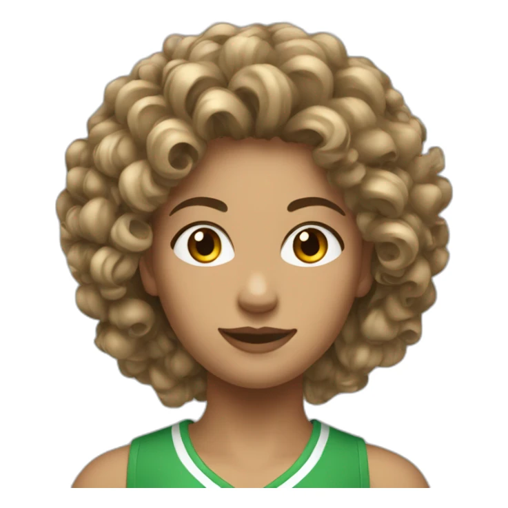 femme athletique cheveux bouclés sticker