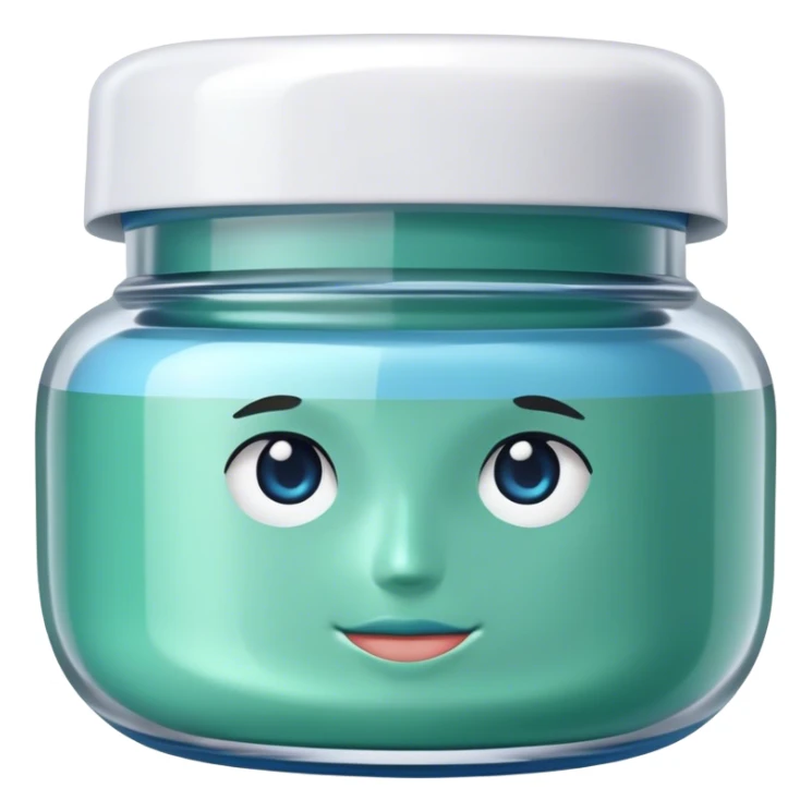 blue and green aesthetic jar of face cream  sticker