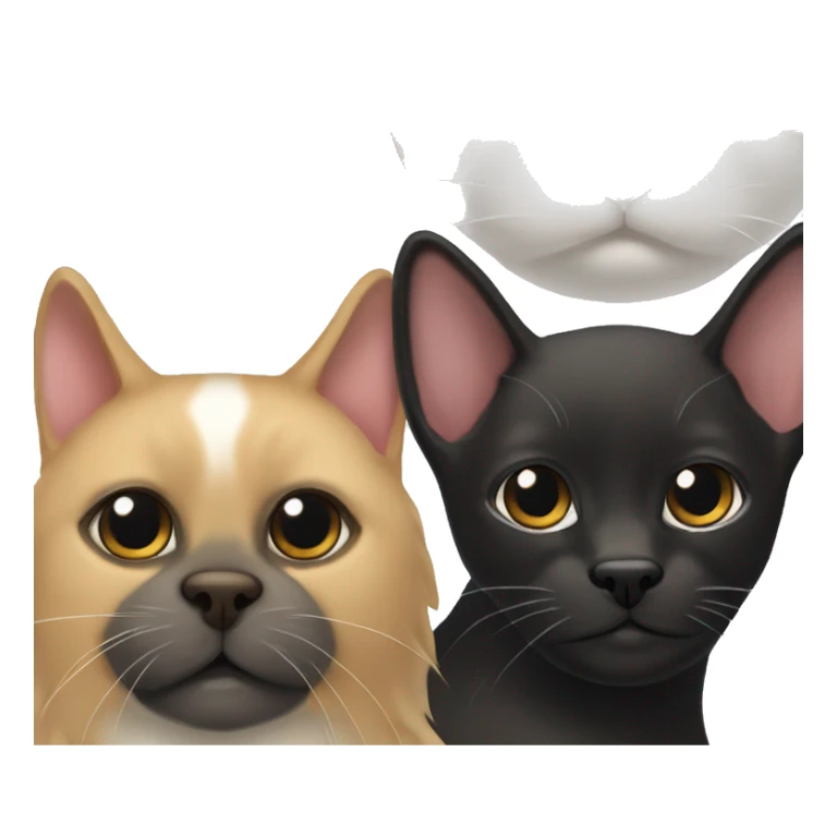 white cat next to sable spitz and black petit brabancon sticker