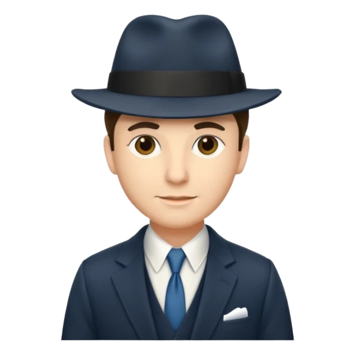 new yorker with hat and suit sticker