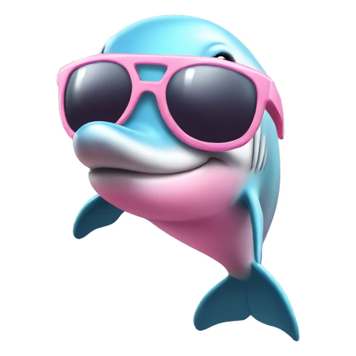Pastel-pink-colors-dolphin with sunglasses  sticker