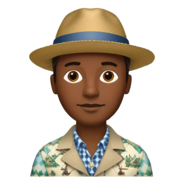 Homme. Créole réunionnais avec chapeau tour eifeil sticker