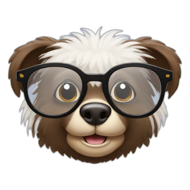 mole in glasses with raised paws sticker