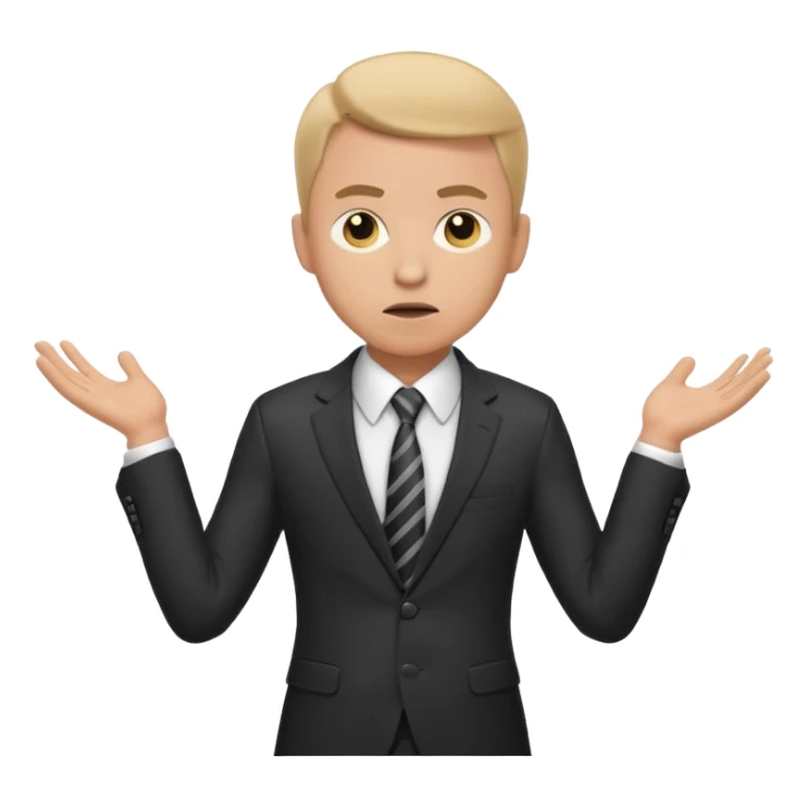 confused business men person shrug pose sticker