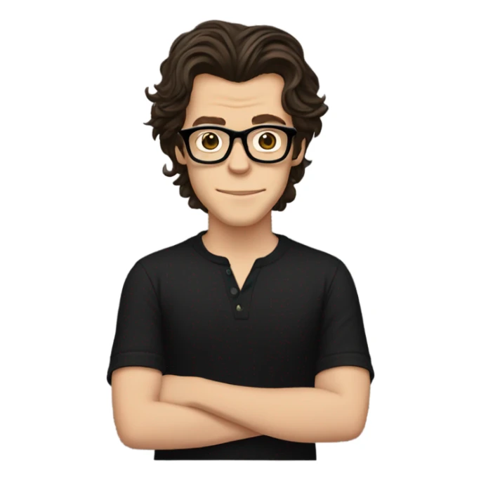 harry styles wearing glasses with a black shirt  sticker