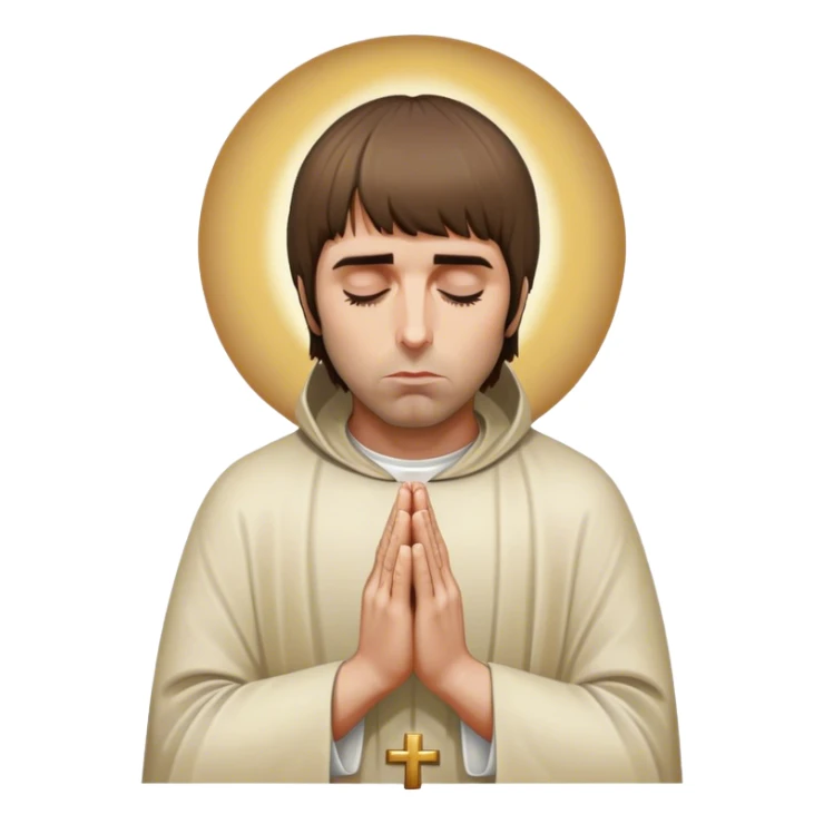 Liam Gallagher praying at the feet of Jesus  sticker