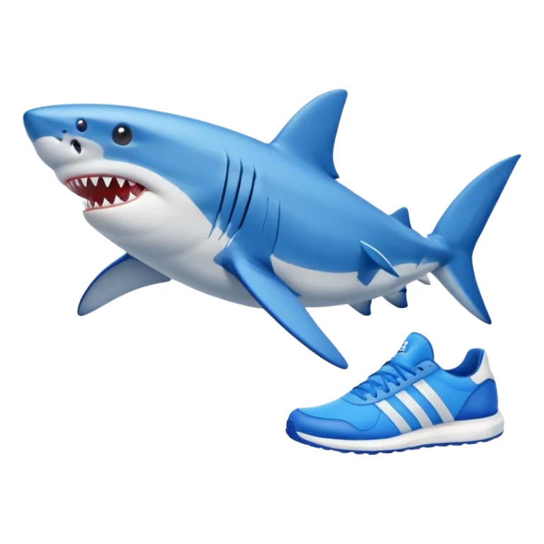 Morski pes z modrimi Adidas čevlji sticker