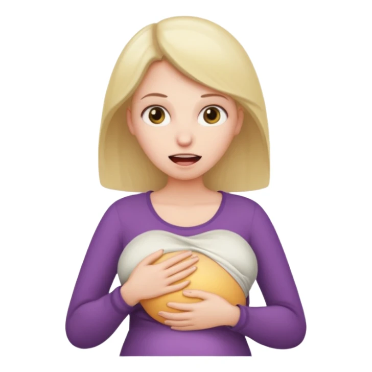 Hungry woman holding stomach because she is hungry sticker