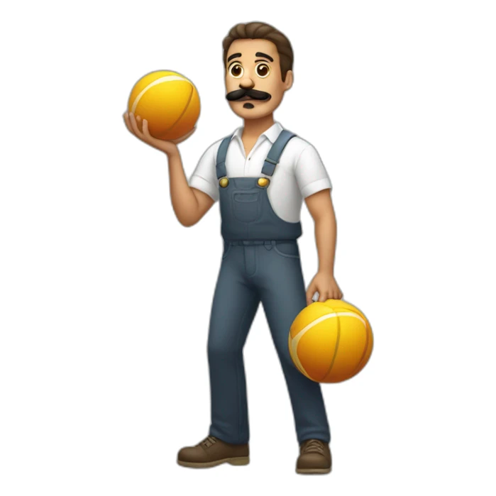  Expressively strenuously carrying heavy balls white Cuban Man with mustache sticker
