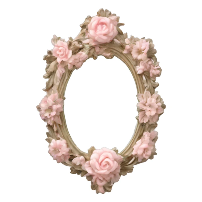 vintage rococo light pink dainty floral mirror sticker