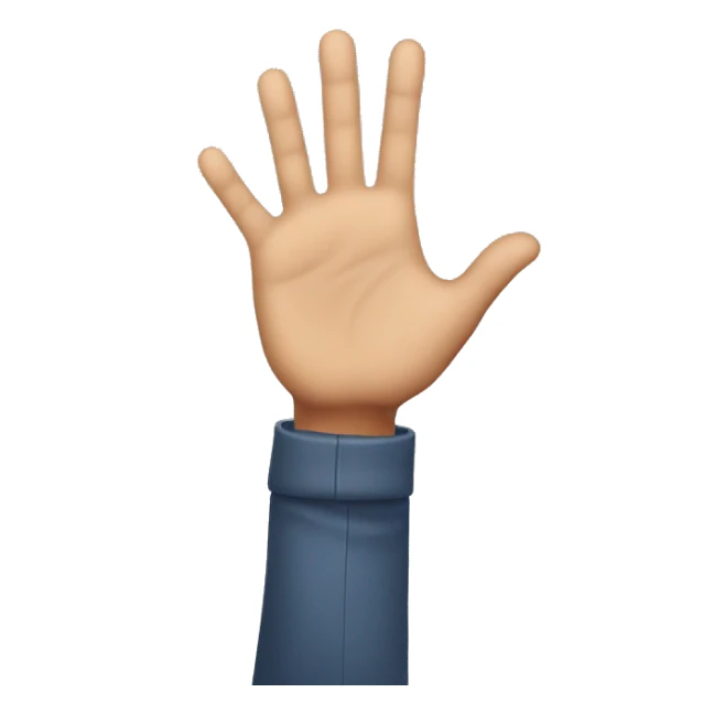 rude person holding hand up to say "stop" sticker