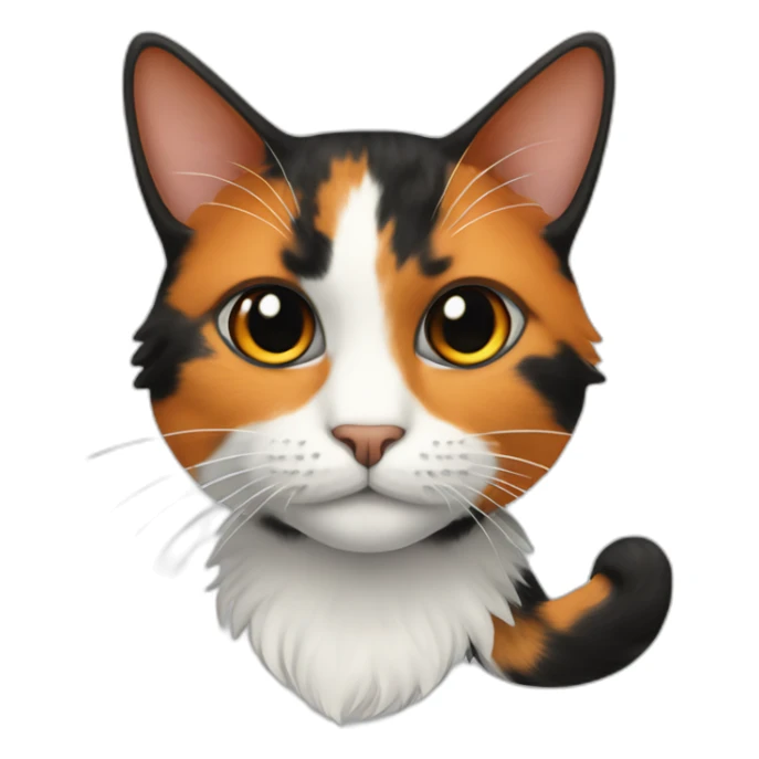 Calico cat with black and orange fur sticker