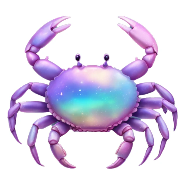 Realistic iridescent opalescent Celestial cancer Crab water dreamy astrology moon stars starry sticker