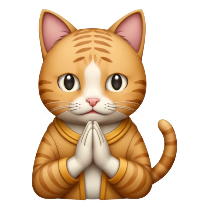 Cat praying you’ll feel better soon sticker