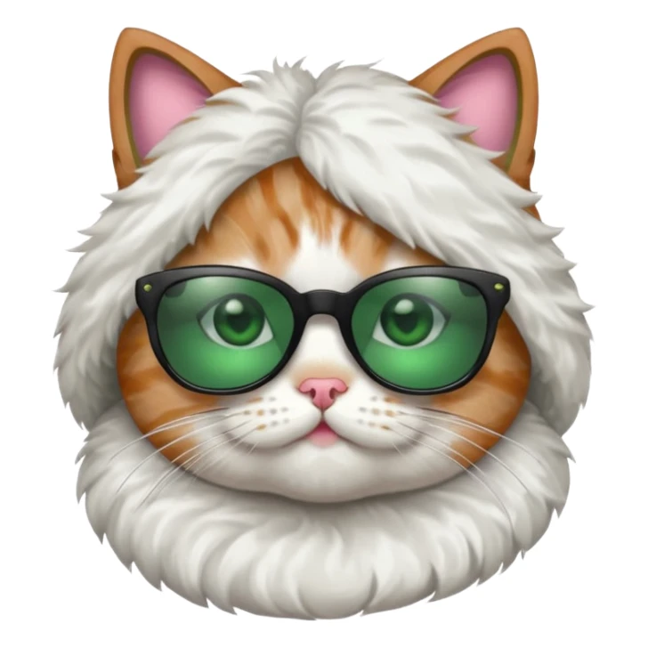 a cat wearing a bow and sun glasses sticker