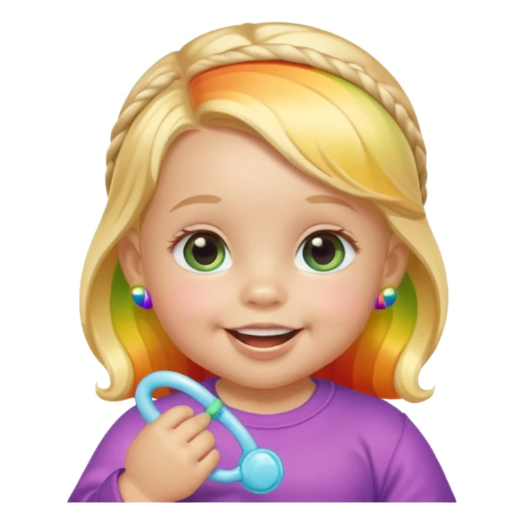a rainbow skin baby girl with pacifier sticker