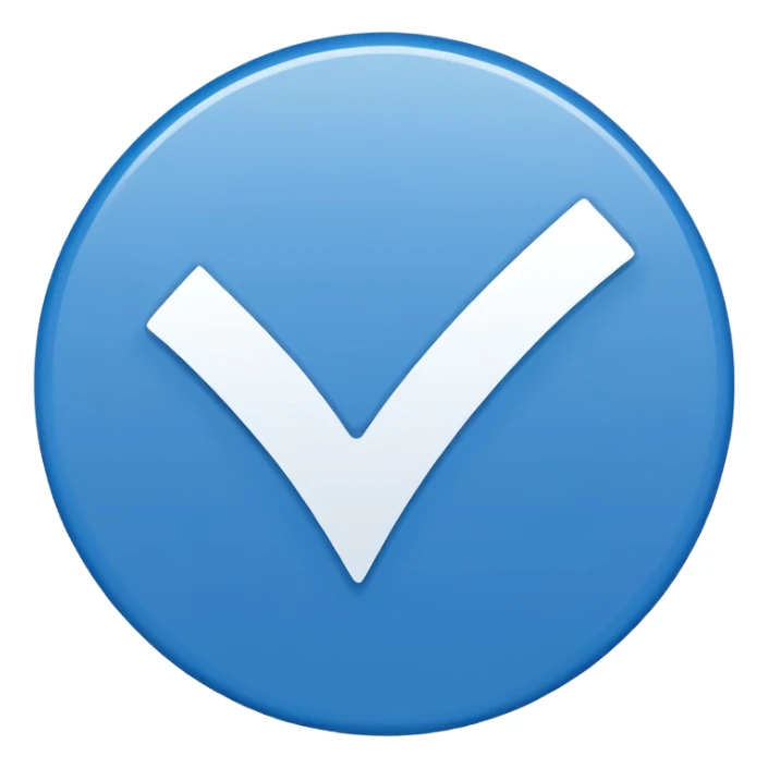 Mavi yuvarlağın içinde beyaz tik sticker