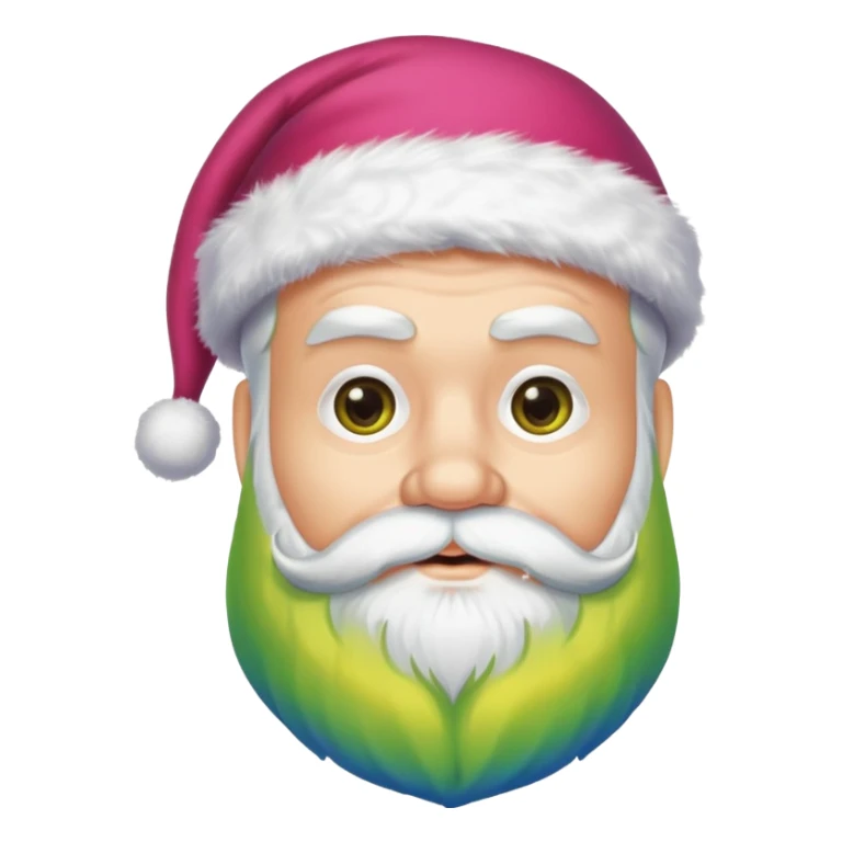 Un père noël avec une barbe jaune, verte, bleu et rose sticker