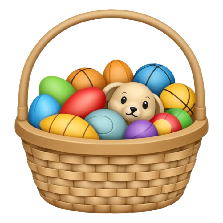 Beige basket full of toys sticker