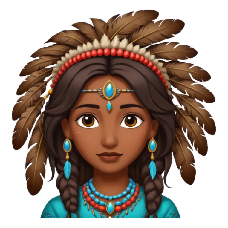 female indian with feather in hair sticker