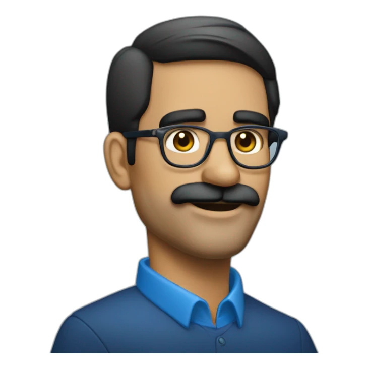 Hombre maduro, rubio canoso  con lentes azules redondos, con barba sticker