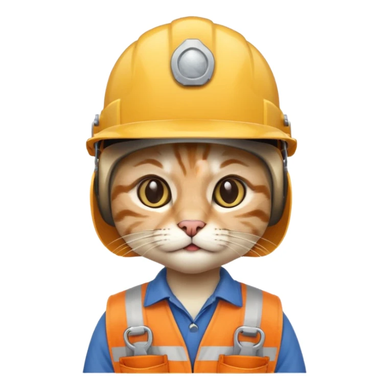 cat, handyman Outfit, wearing a Helmet sticker