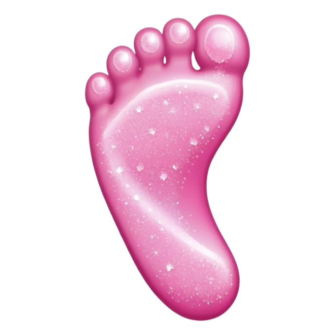 Cute cartoon foot with sugar crystals, candy sprinkles, and a sweet appearance sticker