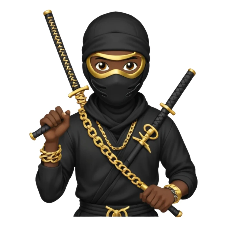 Una persona así Ninja pero que esté así como mala pero que sea mala y ya rapera O sea que allá que la foto digo que el emoji sea un Ninja Ninja Ninja sosteniendo una arma sticker
