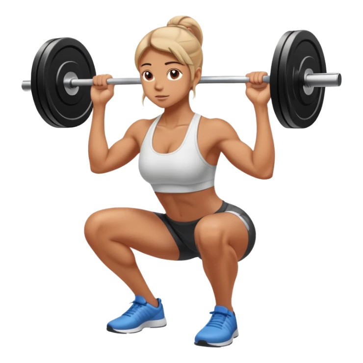 Person with perfect posture doing a squat at the gym sticker