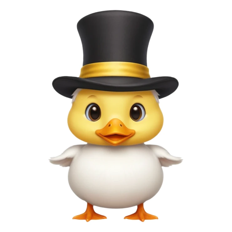 white baby duck with magician hat
 sticker