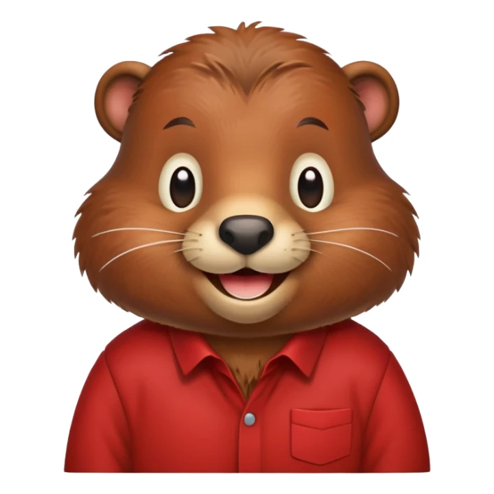 Beaver with red shirt on sticker