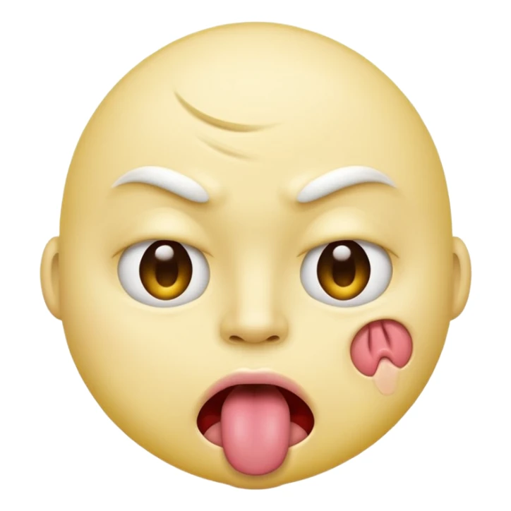 sad yellow face with tongue sticking out sticker