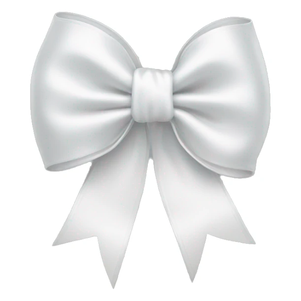 white satin bow sticker