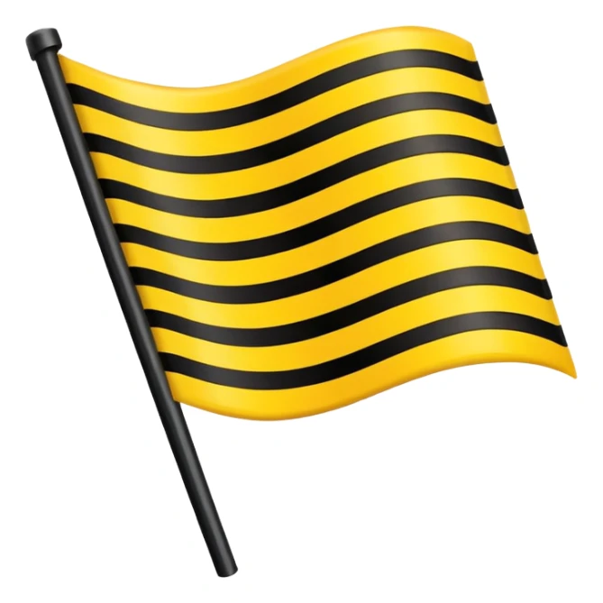 Create 2 yellow lined and 1 black lined flag emoji and put black line between yellow lines sticker