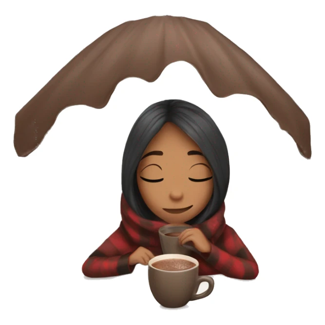 girl under planket with hot chocolate  sticker
