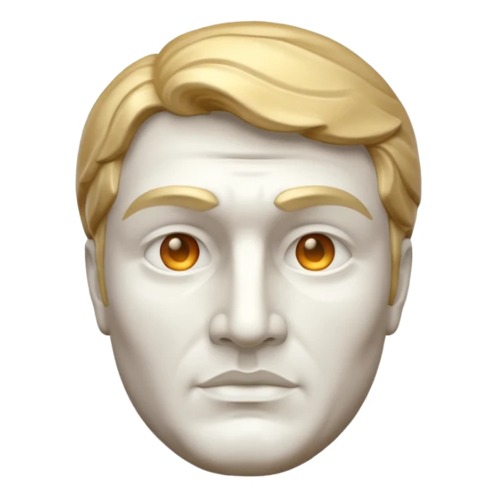 Marble style statue of man face sticker