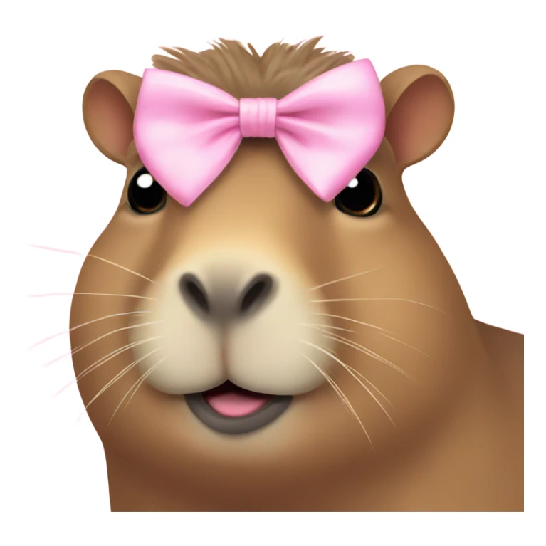 capybara with light pink bow in hair sticker