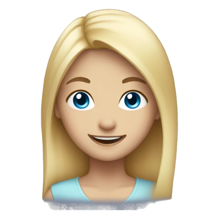 smiling girl with blonde hair and blue eyes  sticker