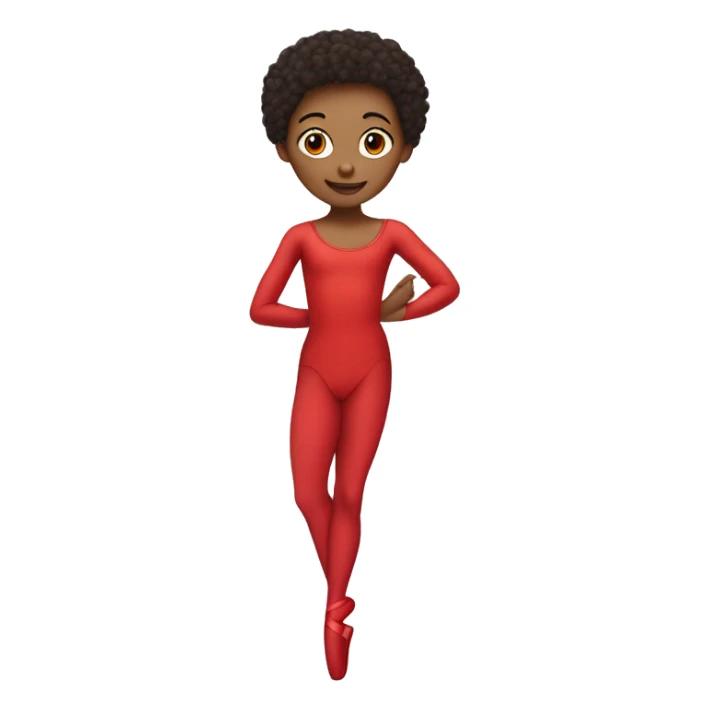 gender-neutral ballet dancer wearing a red unitard no tutu no skirt sticker