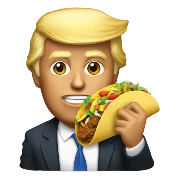 Donald Trump eating a taco sticker