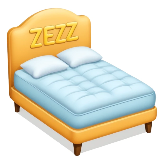 a bed with a pillow and Zzz symbols, simple and inviting sticker