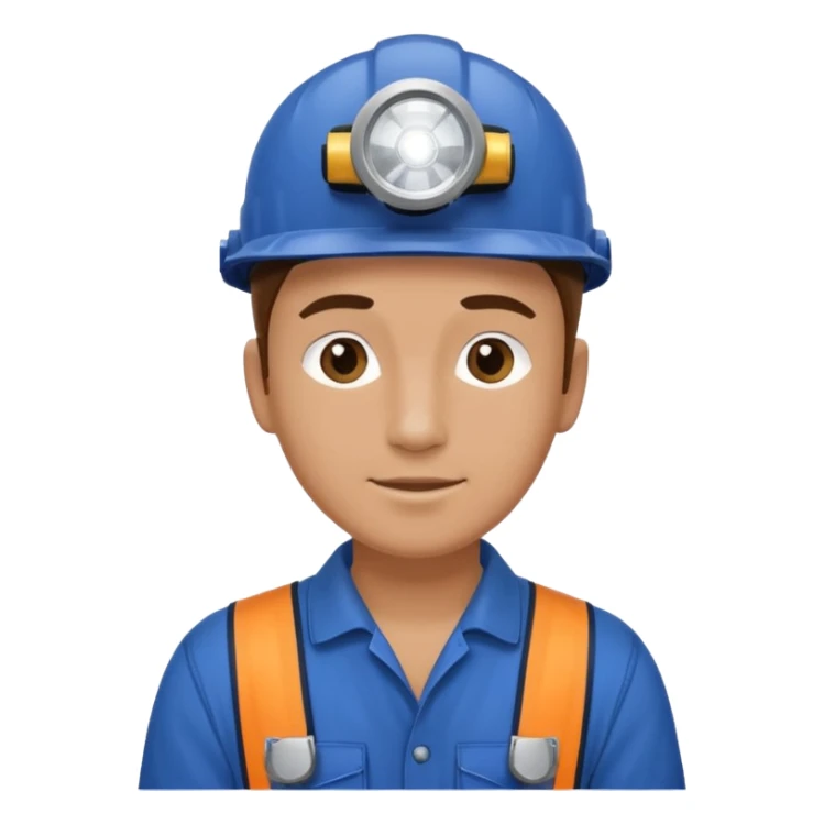 Technician + headlamp + blue jumpsuit, Repair Crew. sticker