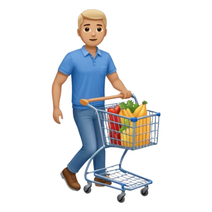 man-with-a-shopping-cart-full-body sticker